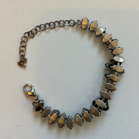 Labradorite, Quartz and Crystal Silver Tone Bracelet - DC Paris - Adjustable - Picture 5 of 5